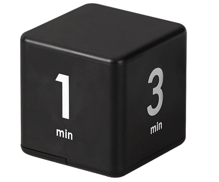 Cube Timer, Kid Focus Study Timer Kitchen Work Timer Time Block Cube Gravity Flip Time Block Cube 1-3-5-10 Minutes Time Management, Black