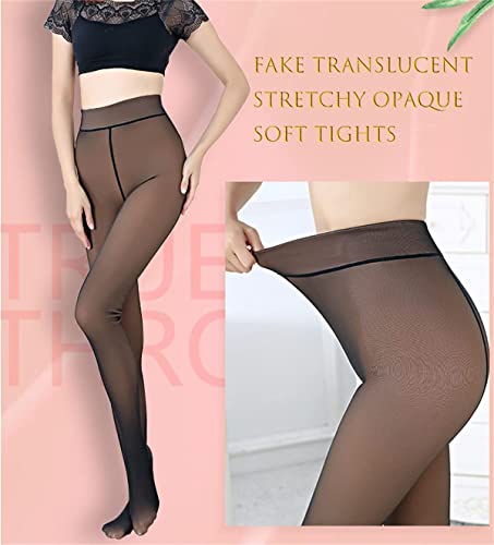 Cokosoxo Fleece Lined Tights Women Sheer Tights Fake Tr