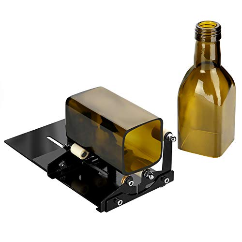 Glass Bottle Cutter, Square & Round Bottle Cutting Machine, Wine Bottles and Beer Bottles Cutter Tool with Accessories Tool Kit(Upgrade Version)