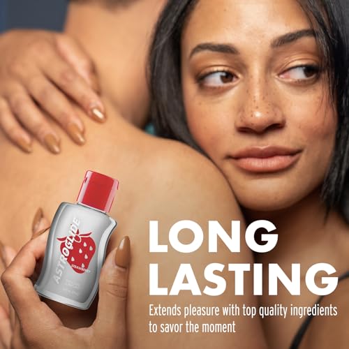 Astroglide Water Based Flavored Lube (2.5oz), Edible Strawberry Personal Lubricant for Long-Lasting Pleasure for Men, Women and Couples, Safe for Toys, Travel-Friendly Size