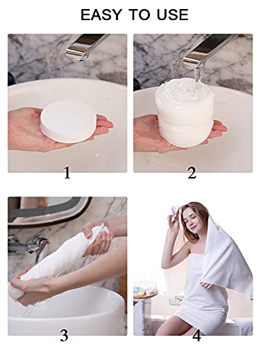 Large Compressed Towel 42 x 27 inch Disposable Cotton Bath Towels Portable Light and Reusable Suitable for Hiking Camping Beach Swimming and Traveling