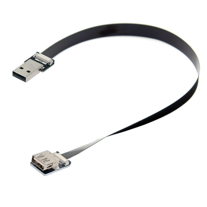 USB 2.0 Type-A Male to Female Extension Data Flat Slim FPC Cable for FPV &amp; Disk &amp; Scanner &amp; Printer 20CM