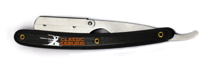 Stainless Steel Professional Barber Straight Edge Razor with 100 Count Derby Single Edge Razor Blades (Black)