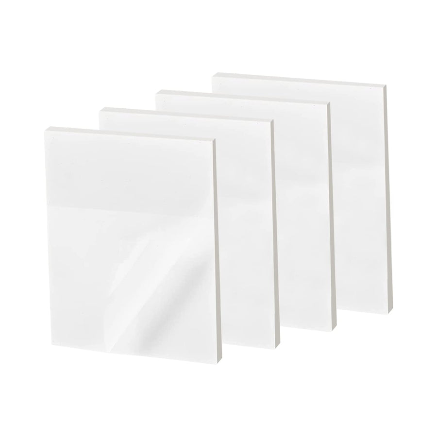 Transparent Sticky Notes Large, 2.8 x 3.8 inch Translucent Self-Sticky Notes Wide, 200 Sheets Waterproof Clear White Reading stickies, 50 Sheets Per Pad, 4 Pads in Total(70029-B04)