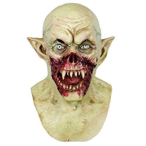 Vampire Mask Zombie Head Mask for Adult, Scary Horror Creepy Demon Monster Mask for Halloween Costume Party