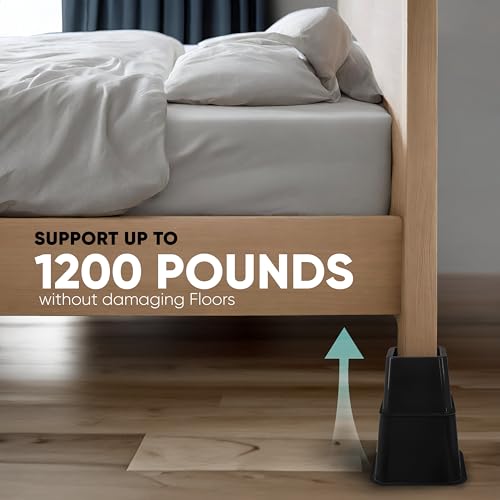 Home Intuition Heavy Duty Adjustable Bed Risers Furnitu