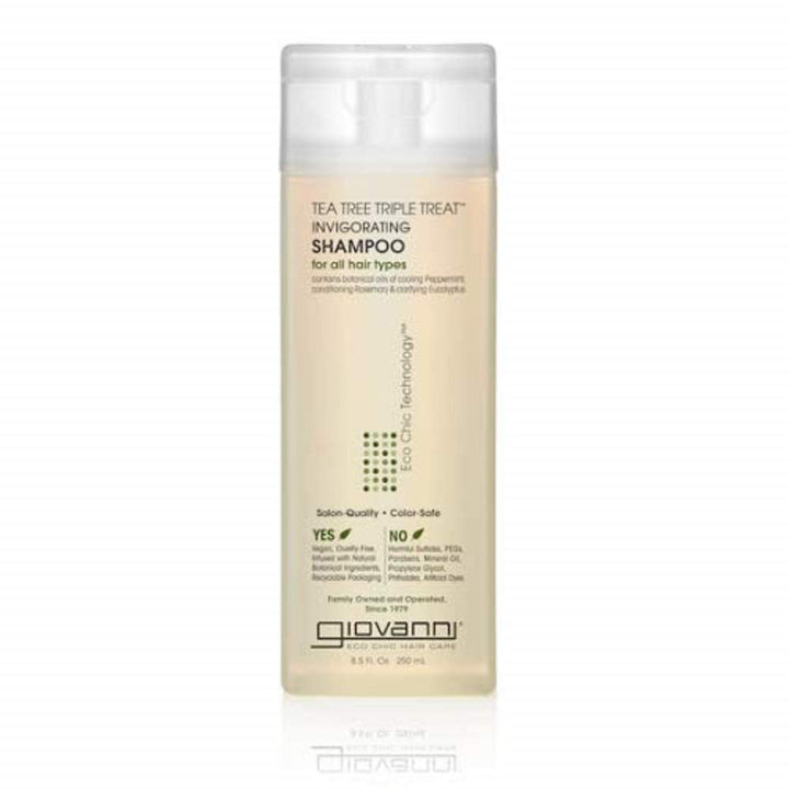 Tea Tree Triple Treat Invigorating Shampoo - Cooling Peppermint, Eucalyptus &amp; Rosemary, Helps Strengthen &amp; Rejuvenate Hair &amp; Scalp, Salon Quality, Paraben Free, Tea Tree Shampoo - 8.5 oz