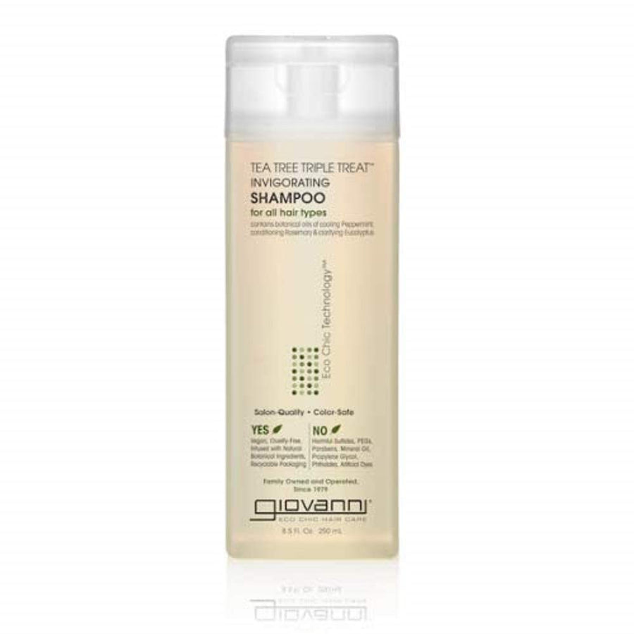 Tea Tree Triple Treat Invigorating Shampoo - Cooling Peppermint, Eucalyptus & Rosemary, Helps Strengthen & Rejuvenate Hair & Scalp, Salon Quality, Paraben Free, Tea Tree Shampoo - 8.5 oz