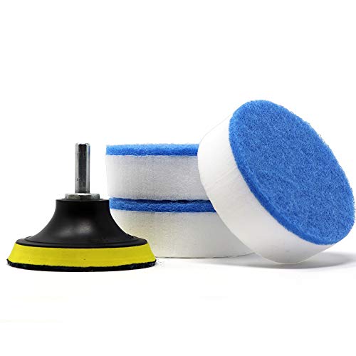 Drill Powered Magic Cleaning Sponges | High Density Melamine Pads &amp; Drill Attachment for Bathroom, Baseboards, Magic Marker &amp; More