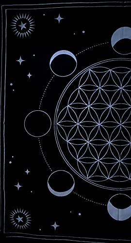 Indian Craft Castle Altar Tarot Cloth, Moon Phases Astr