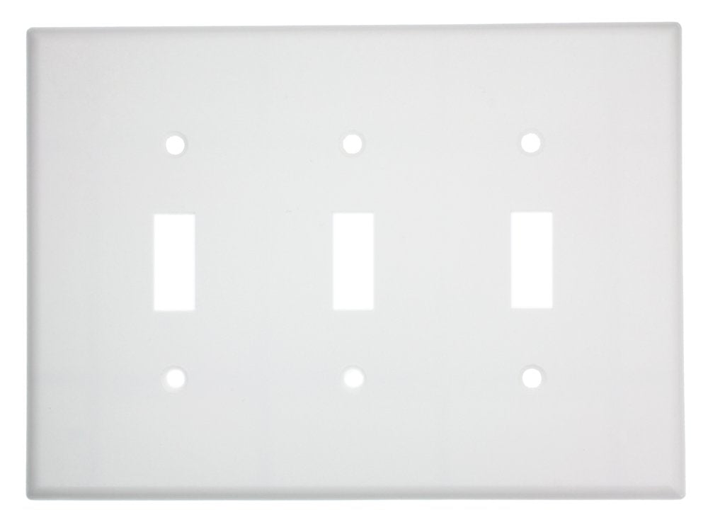80511-W 3-Gang Toggle Device Switch Wallplate, Midway Size, White