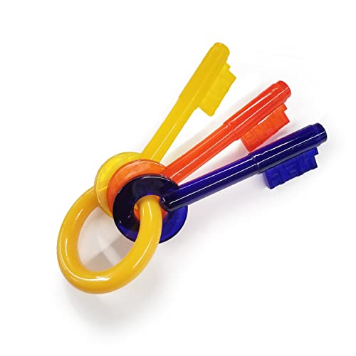 Puppy Chew Key Ring Toy, Toys for Teething Puppies, Multi Color, Bacon Flavor, Small - Up to 25 lbs, 1 Count