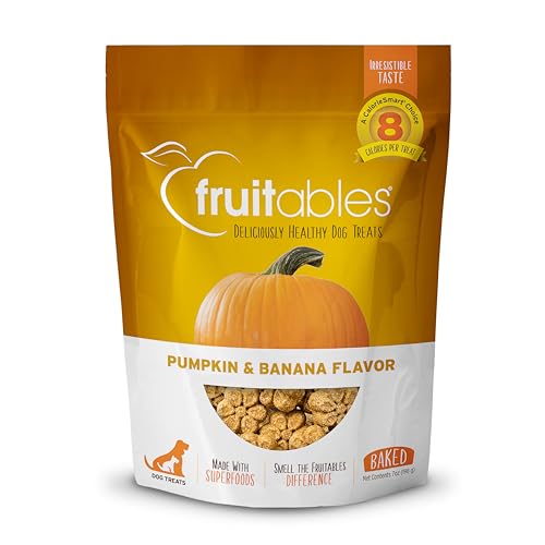 Baked Dog Treats, Healthy Pumpkin Treat for Dogs, Low Calorie & Delicious, Free of Wheat, Corn and Soy, Made in the USA, Pumpkin and Banana Flavor, 7oz