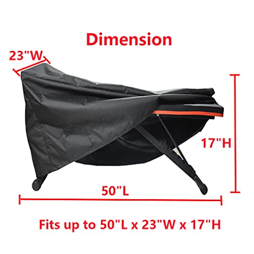 Weight Bench Cover, Adjustable Exercise Workout Bench Cover, Waterproof 600D Oxford Fabric for Indoor and Outdoor Use, 50 L x 23 W x 17 H(Black)