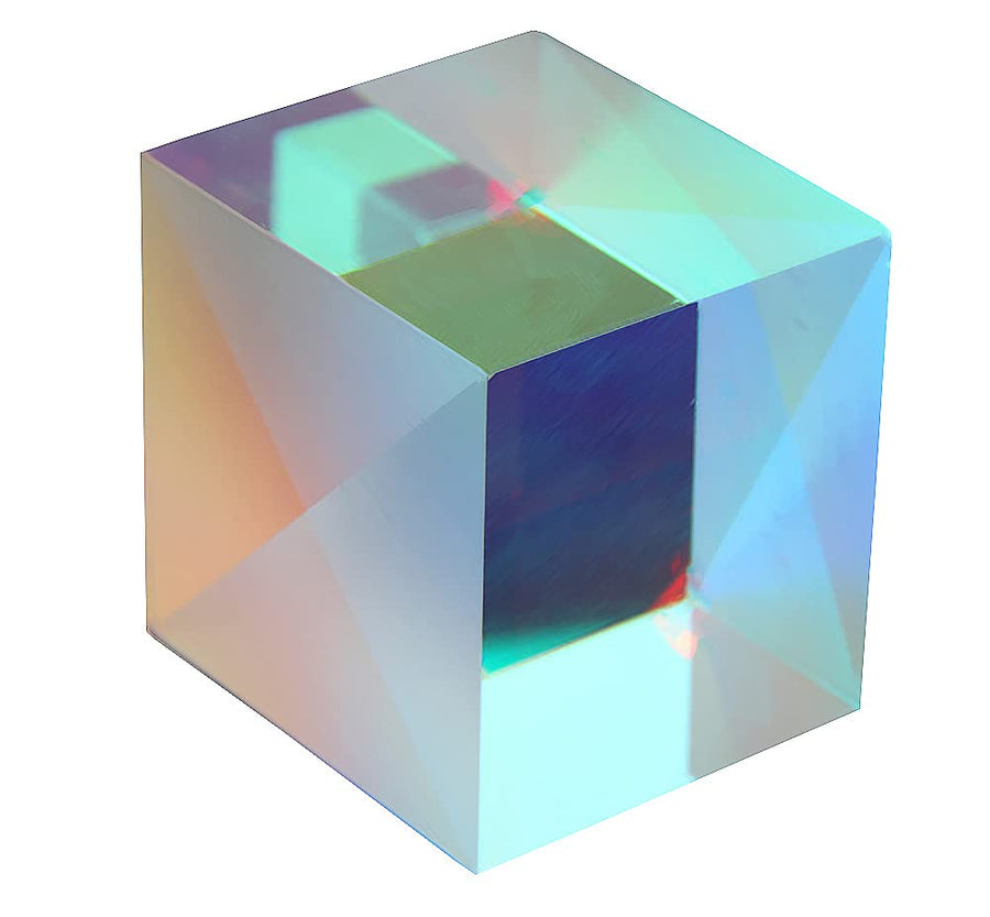 1Pcs 2x2x1.7cm Optical Glass RGB Dispersion Prism X-Cube for Physics Teach Decoration Art