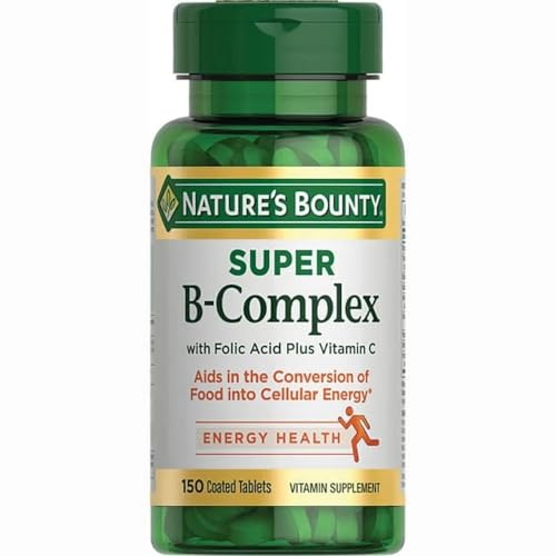 Super B-complex with Folic Acid Plus Vitamin C, 300 Tablets (2 X 150 Count Bottles)