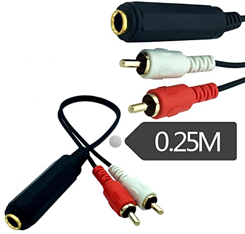 Dafensoy 6.35mm to RCA Y Cable 1/4 Inch to 2RCA Splitte