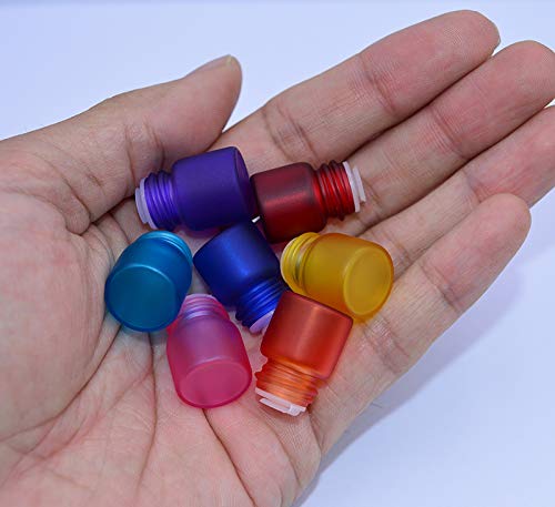 ELFENSTALL- New 24Pcs/lot Colorful Frosted 1ml 1/4 Dram Essential Oil Glass Bottle Empty Perfume Sample Vials Small Bottles for Party Makeup Xmas Gift + 1pc Clean Cloth + free 1ml Dropper Pipette (24)