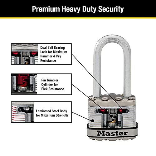 M1XTRILH Magnum Heavy Duty Padlock with Key, 3 Pack Keyed-Alike,Silver