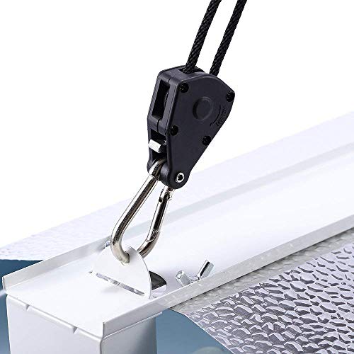 GLROPEX2 2-Pair 1/8 Inch 8-Feet Long Heavy Duty Adjustable Rope Clip Hanger (150lbs Weight Capacity) Reinforced Metal, 2 Pairs, Black
