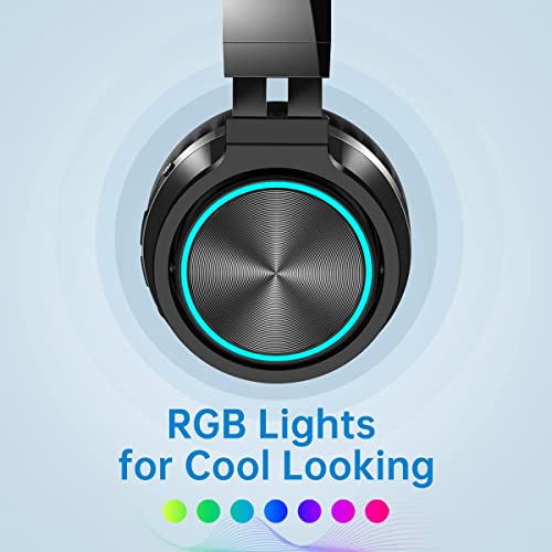 B12 Wireless Headphones,HD Stereo Sound Over Ear with Built-in Microphones, Deep Bass 20 Hours Playtime, Fast Charge Bluetooth 5.2 Headset for Adults, School, Travel, Black