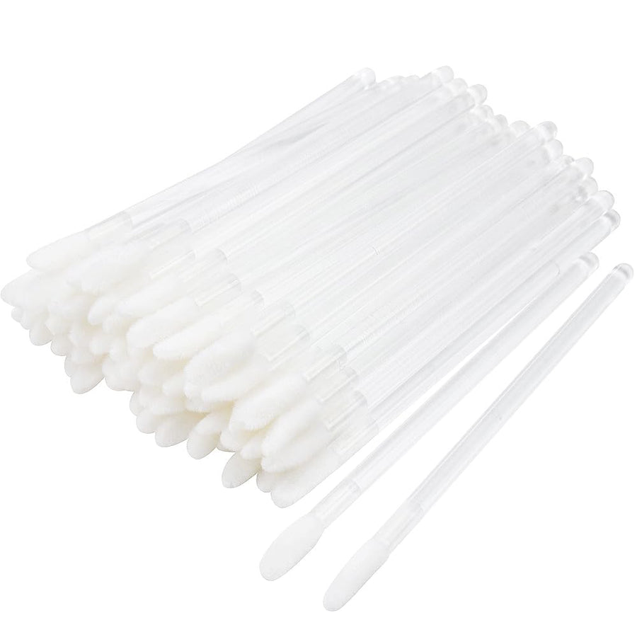 300 Pieces Disposable Lip Brushes Lipstick Gloss Wands Applicator Makeup Tool Kits, Clear Handle