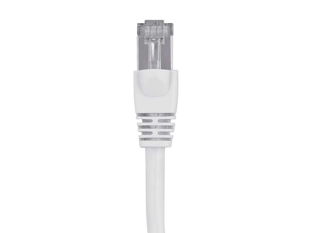 - 124336 Cat6A Ethernet Patch Cable - Network Internet Cord - RJ45, 550Mhz, STP, Pure Bare Copper Wire, 10G, 26AWG, 3ft, White