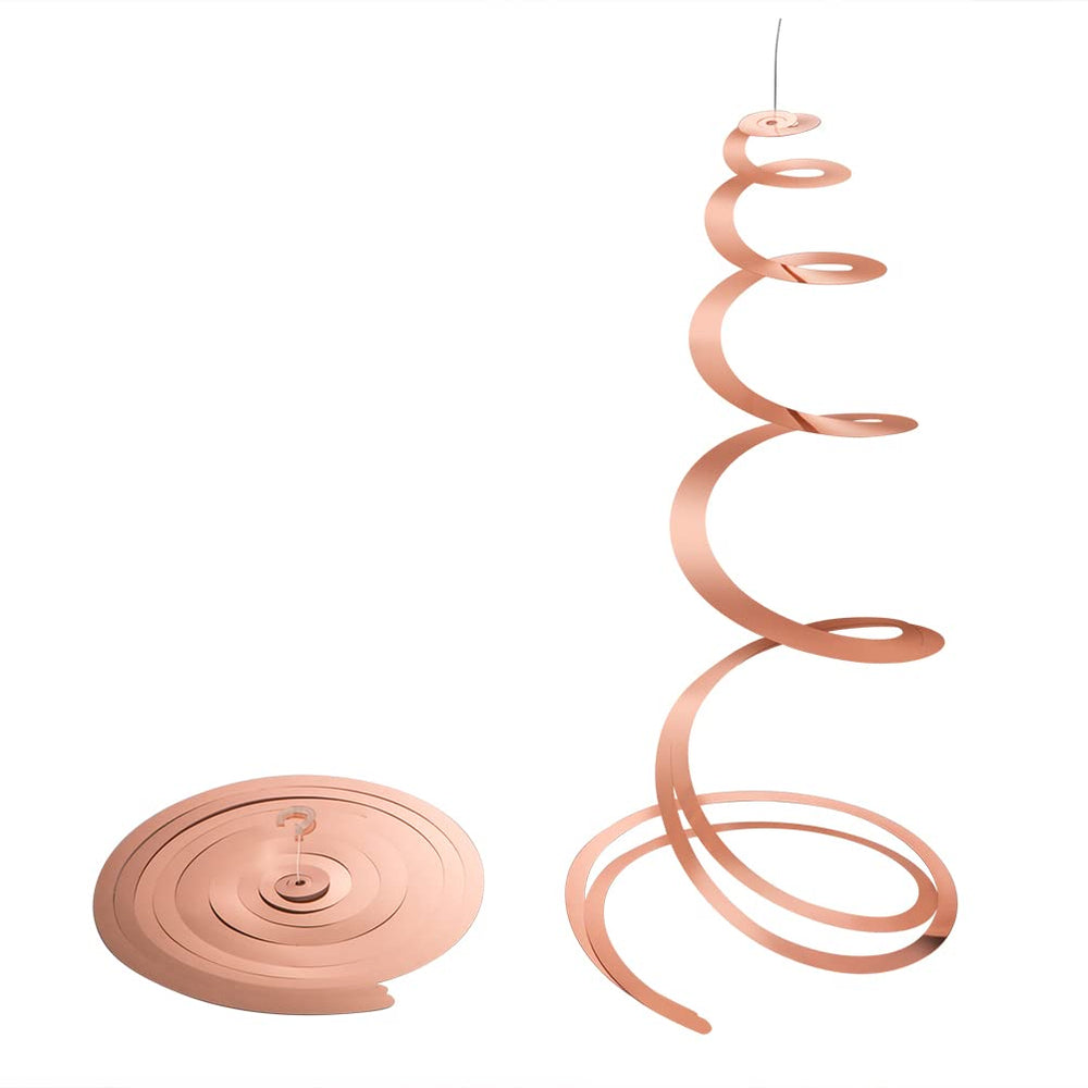 Rose Gold Hanging Swirl Decorations Plastic Streamers Foil Swirls Ceiling Decorations Wedding Baby Shower Birthday Party Decorations, Pack of 30