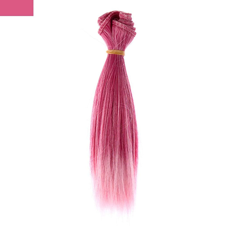 16PCs/pack Length 15cm, Horizontal Length 100cm Doll Accessories Straight Synthetic Fiber Wig Hair For Doll Wigs High-temperature Wire 16 colors (style 1) 1 (style 1 Straight hair)