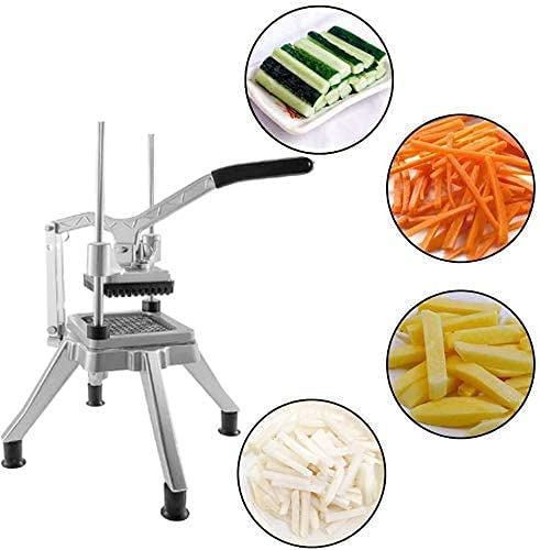 Commercial Vegetable Fruit Chopper W/6-Wedge Slicer&amp;1/4&amp;3/8&amp;1/2 Blade Professional Food Dicer French Fry Cutter Onion Slicer Stainless Steel For Tomato Peppers Potato Mushroom