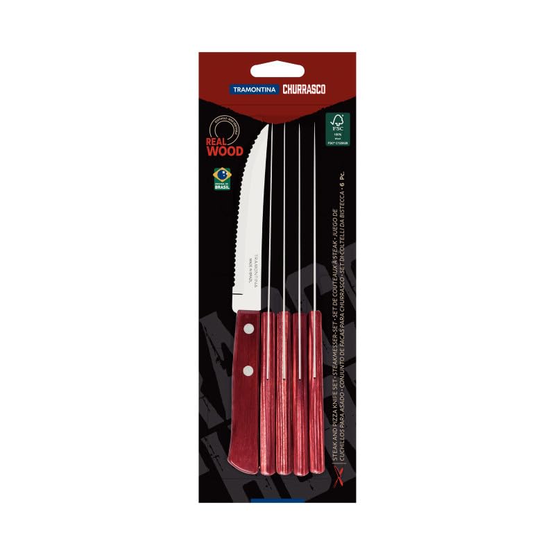 Knives Set, Stainless Steel, Red, 30 x 30 x 30 cm