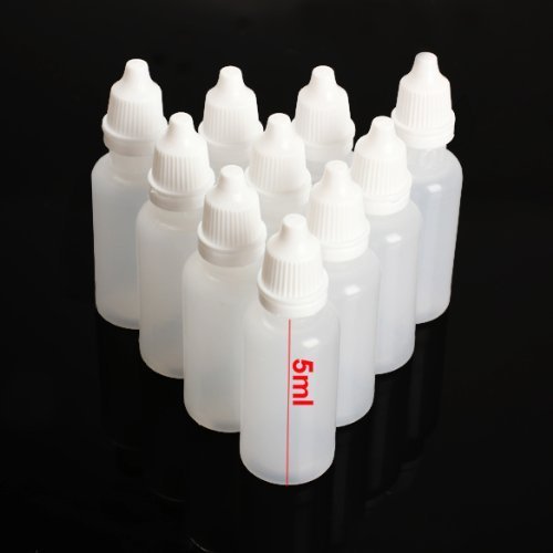 Wowlife Clear 5ml White Plastic Empty Squeezable Droppe