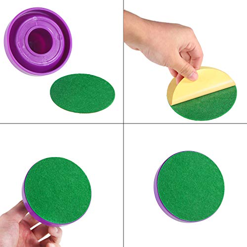 Gejoy 94 mm Hockey Paddle Pads Self Adhesive Replacement Hockey Mallet Felt Pads Green Felt Sticker for 96 mm Hockey Pushers