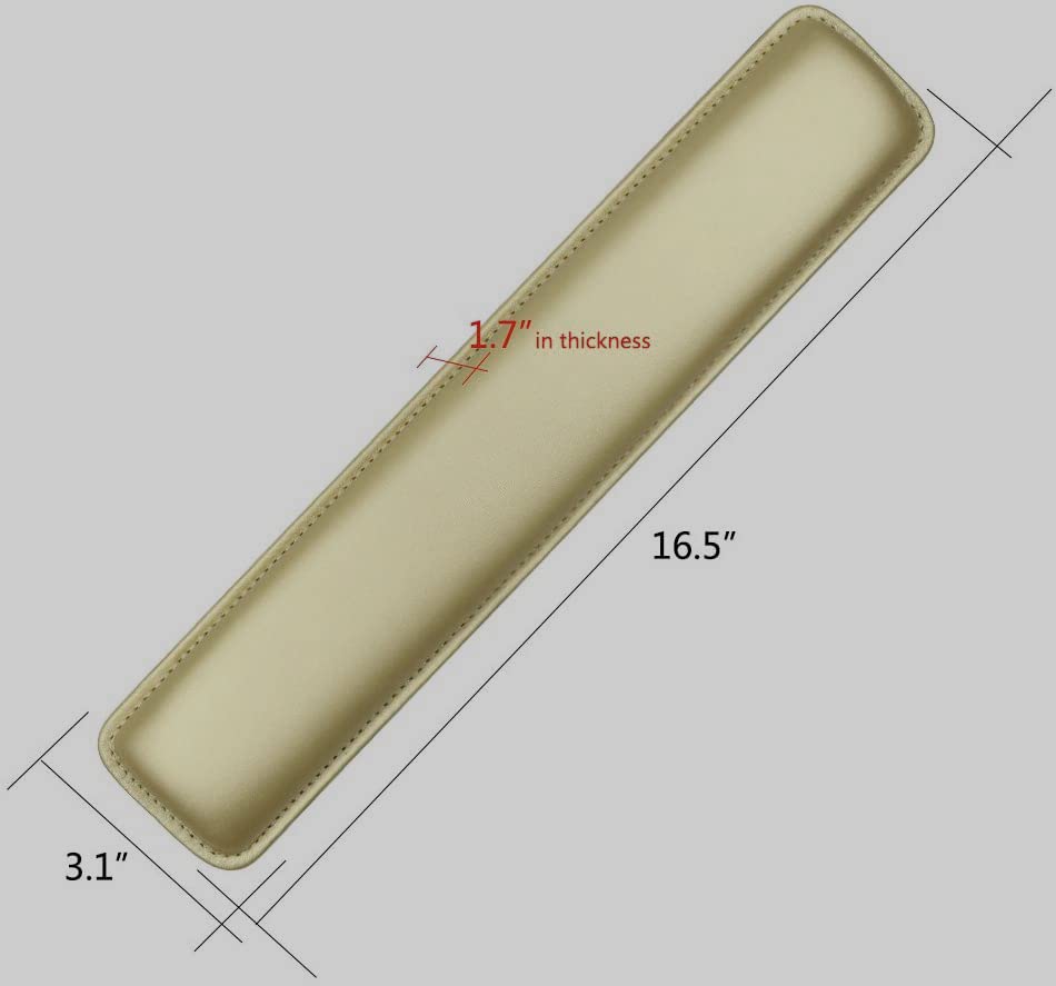 Keyboard Wrist Rest Pad,Soft PU Leather Wrist Support with Interior Soft Cushion Foam for Office/Computer/Laptops/Keyboard,Easy Typing & Pain Relief,16.5 Gold