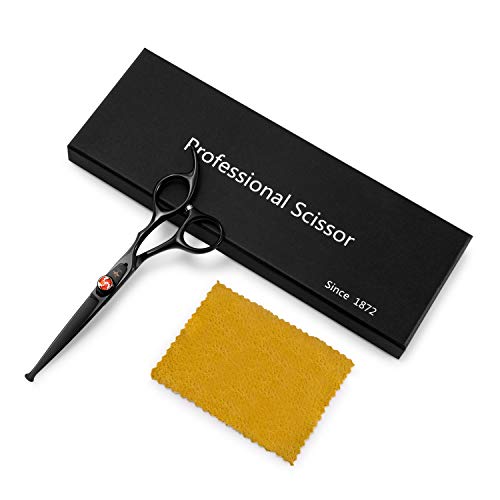 6 Inch Hair Cutting Shears Kids Safety Rounded Tips Hair Scissors Professional Hairdressing Haircut Salon, Barbers, Children, Baby and Personal Home Usage, Japanese Stainless Steel Black