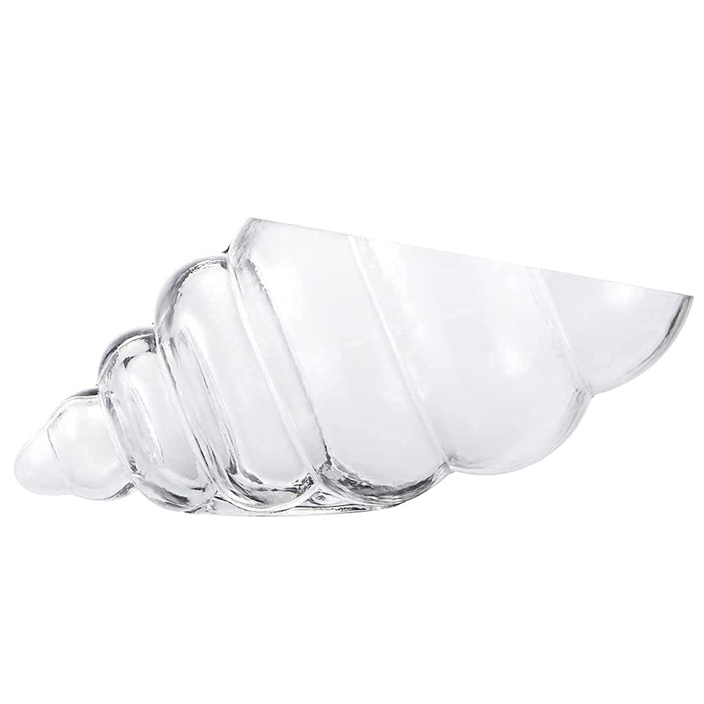 Glass Shell Vase, 11-Inch Seashell Potpourri Holder, Large Decorative Conch Bowl for Shell Collection Display, Sea Glass, Air Plant