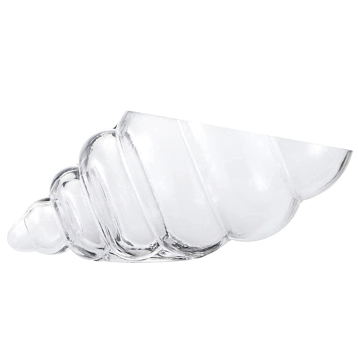 Glass Shell Vase, 11-Inch Seashell Potpourri Holder, Large Decorative Conch Bowl for Shell Collection Display, Sea Glass, Air Plant