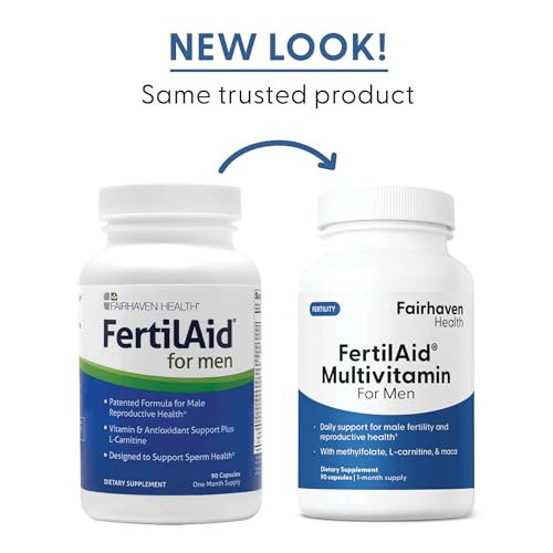 FertilAid for Men Fertility Supplements for Men | Count and Motility Support Pre-Conception for Him | Male Fertility Support Includes L-carnitine, Zinc, and Folate | 90 Capsules