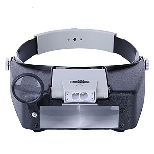 Head Magnifier Jewelers with LED Light Illuminated Helm