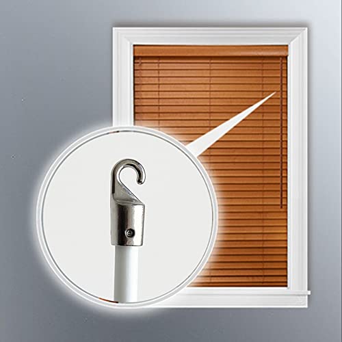 2pcs 35.5inch 900mm Length Drapery Wand Curtain Pull Rod Fiberglass Material Blind Wand Vertical Blinds Rod with Hook Blind Opener Stick Tilt Rod