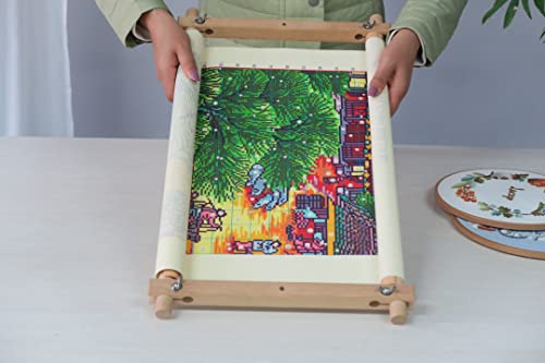 Beech Wood Tapestry Scroll Embroidery Frames, Needlepoint Cross Stitch Holder, Quilting Frames, Needlepoint Holder, Stitching Frame for Sewing, Cross Stitch, Embroidery Projects