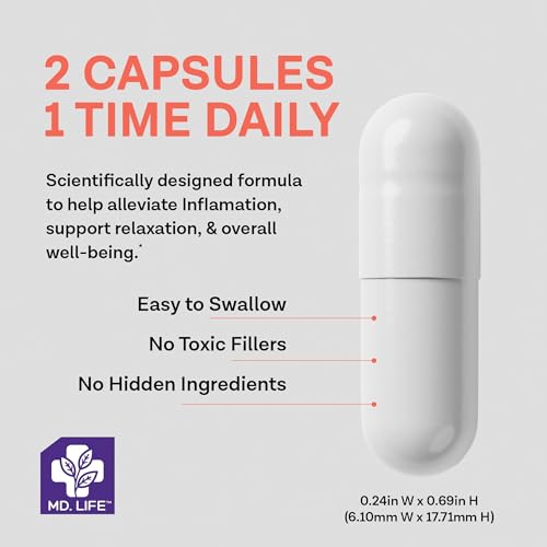 MD.Life Lock Jaw Assistance - for Ongoing TMJ - Help Provide Lock Jaw Assistance TMJ Double Strength Formula - 60 Vegan Capsules Designed for Lock jaw