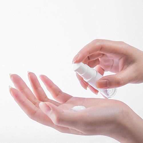 10pcs Airless Pump Press Bottle Empty Plastic Vacuum Lotion Bottles Clear Containers Cosmetics Skincare Travel Size Dispenser (10ml)