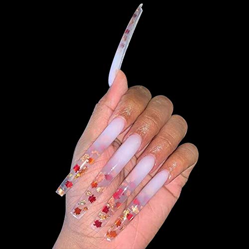 Natural: 100pcs White/Clear/Natural Extra Long Curve Nail Tip UV Gel French Acrylic False Nail Art Salon long Tips (Natural)