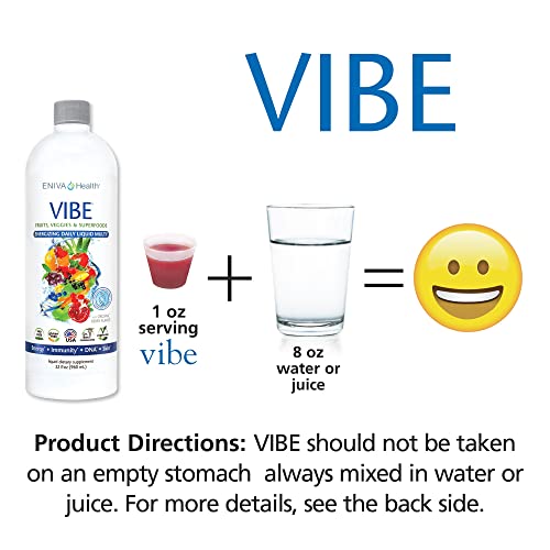 Vibe Liquid Multivitamins Mineral Supplements with Vitamins A, B12, C, D, E &amp; Amino Acids | Fruits and Veggies Daily Supplement for Women &amp; Men | Doctor Formulated | USA Made | 32 oz