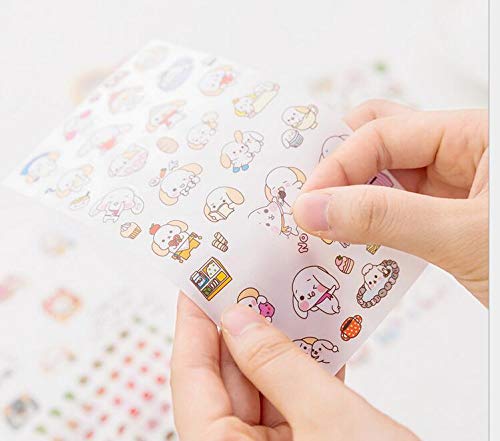 12 Sheets Kawaii Dog Korean Stickers for Kids - Cute Planner Stickers Journal Scrapbooking Stickers for DIY Arts and Crafts,Life Daily Planner,Bullet Journals,Scrapbooks,Calendars (Dog)