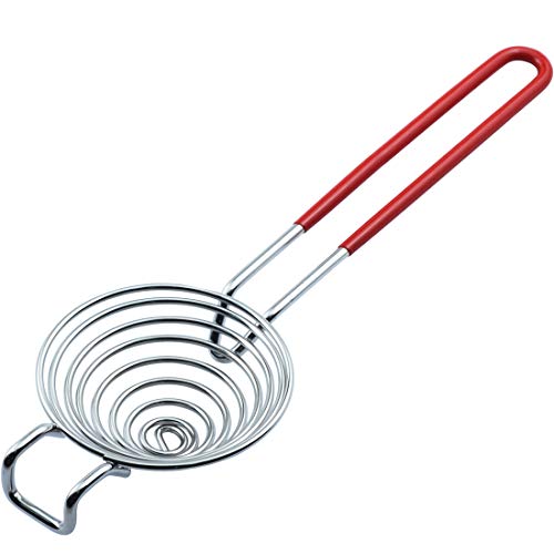 Egg Separator Food Grade Stainless Steel Egg Yolk White Separation Tool (Red)