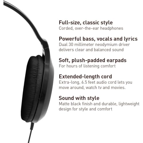 Panasonic Headphones, Lightweight Over the Ear Wired He