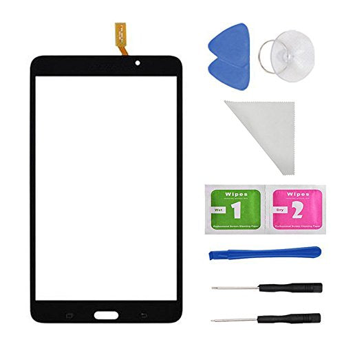 Black Touch Screen Panel Digitizer Glass for Samsung Galaxy Tab 4 SM-T230 T230NU 7 inch with (Adhesive) and Tools