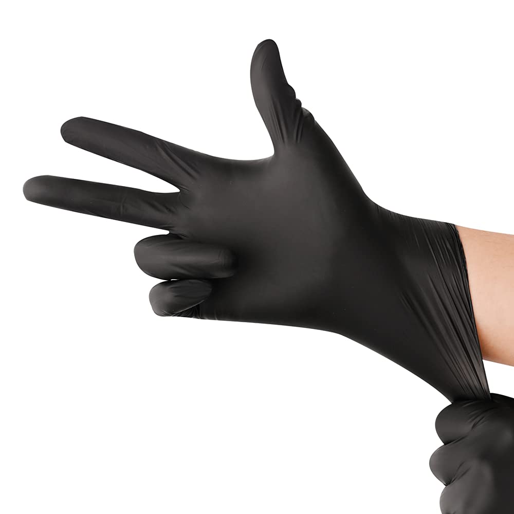 CHGD Nitrile Black Disposable Gloves 100 Count, 6mil La